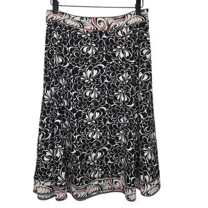 Lapis Womens Boho Retro Contrast Floral Print A Line Swing Mini Skirt Medium